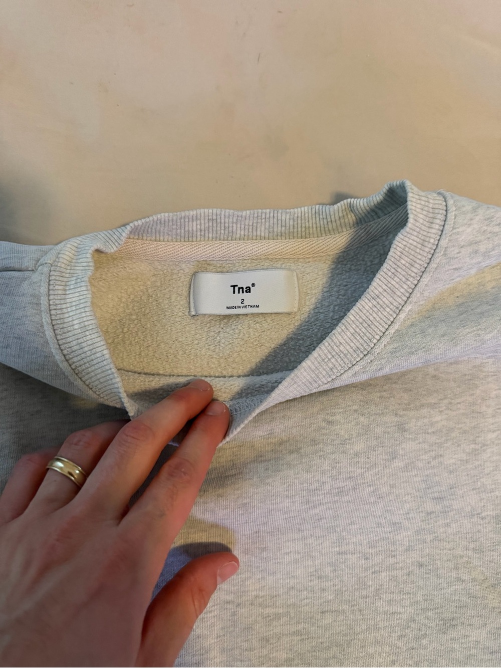 Aritzia Light Gray Crewneck Sweatshirt - Picture 2 of 4